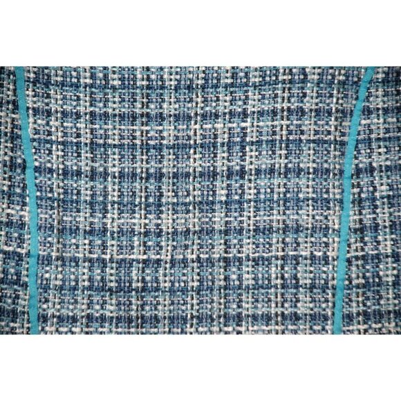 Nine & Company Y2K Tweed Preppy Skirt Size 8 Aqua Blue Side Zip Knee Length Offi - Picture 2 of 7
